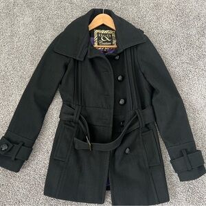 Women's Black Belted Coat